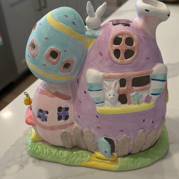 Colorful Easter Egg House Tea Light/Votive Decor EUC - Picture 2 of 8